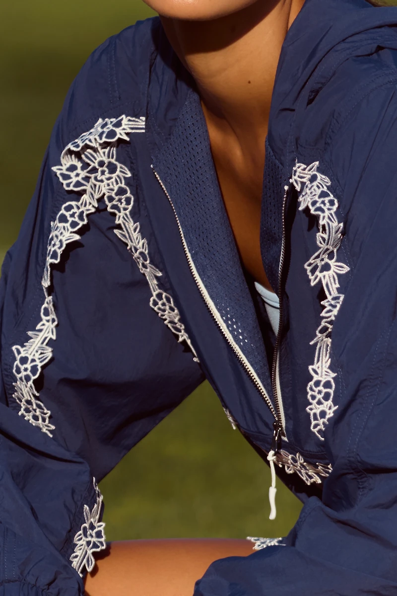 Daily Practice Half-Zip Lace Trim Pullover