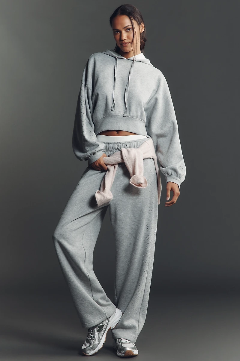 Daily Practice Rhinestone Lace Hooded Sweatshirt