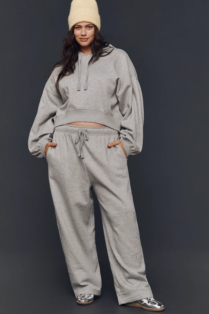 Daily Practice Rhinestone Lace Hooded Sweatshirt