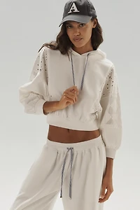 Daily Practice Rhythmic Lace Mesh Hooded Sweatshirt