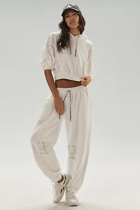 Daily Practice Rhythmic Lace Mesh Hooded Sweatshirt