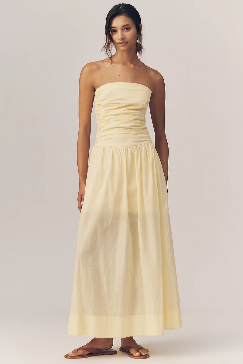 Sundry Voile Ruched Maxi Dress