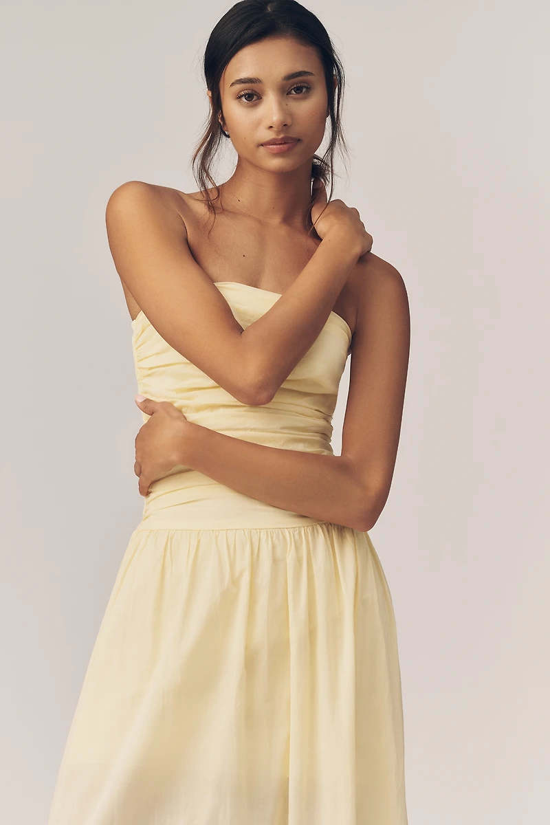 Sundry Voile Ruched Maxi Dress