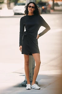 Nation Los Angeles Taylor Long-Sleeve Wrap Mini Dress