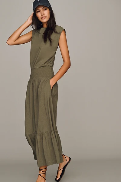 Nation Los Angeles Evonne Short-Sleeve Cotton Midi Dress