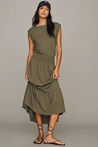Nation Los Angeles Evonne Short-Sleeve Cotton Midi Dress