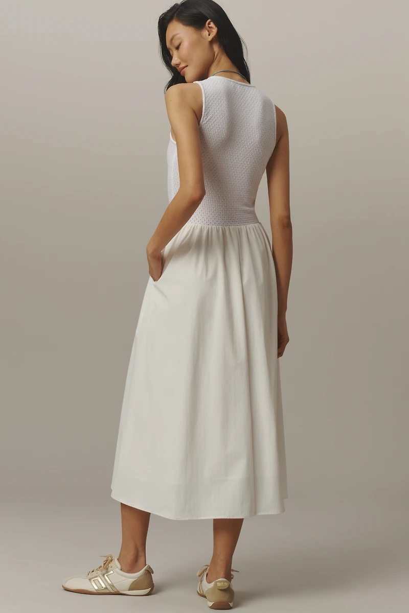 Bernardo Sleeveless Scoop Midi Dress