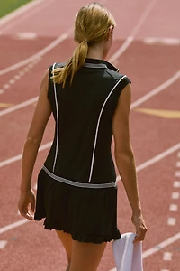Daily Practice Quarter-Zip Drop-Waist Mini Dress