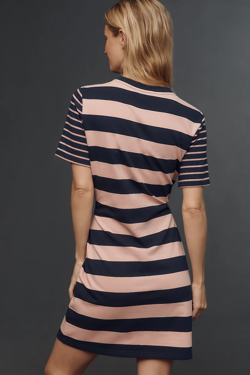 English Factory Short-Sleeve Contrast Striped Mini Dress