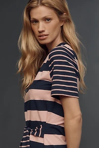 English Factory Short-Sleeve Contrast Striped Mini Dress