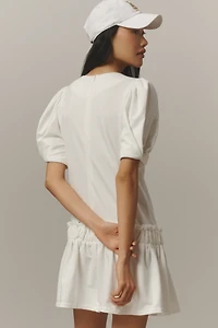 English Factory Tiered Puff-Sleeve Mini Dress