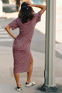 Sundry Ruched Midi T-Shirt Dress