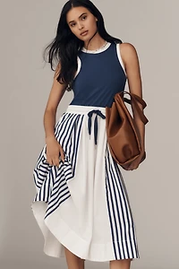 Daily Practice Drawstring Twofer Midi Dress