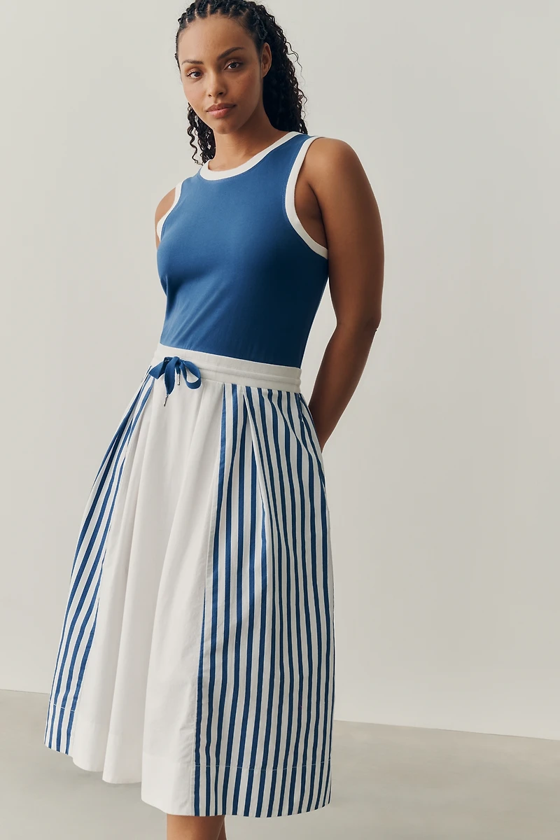 Daily Practice Drawstring Twofer Midi Dress