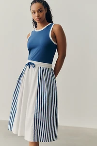 Daily Practice Drawstring Twofer Midi Dress