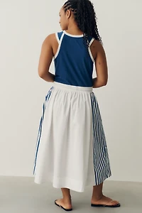 Daily Practice Drawstring Twofer Midi Dress