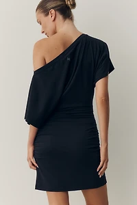Daily Practice Off-Shoulder Waisted Mini Dress