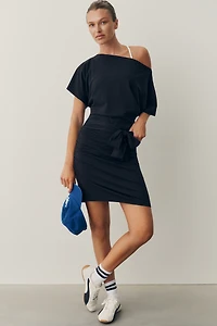 Daily Practice Off-Shoulder Waisted Mini Dress