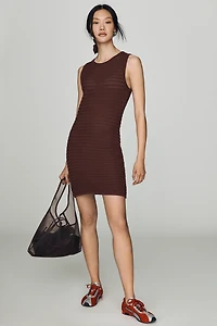 Varley Shane Knit Cotton Mini Dress