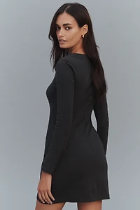 Daily Practice Long-Sleeve Gathered Mini Dress