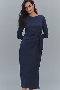Daily Practice Tie Breaker Long-Sleeve Midi Dress