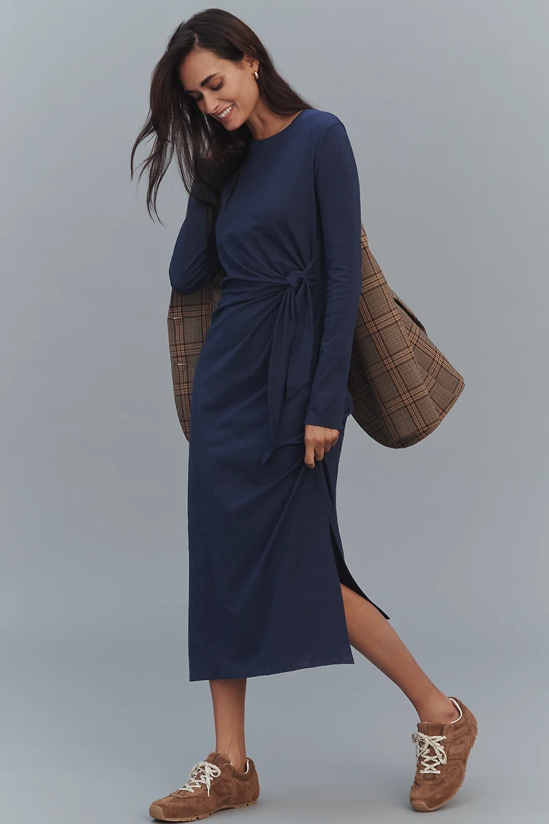 Daily Practice Tie Breaker Long-Sleeve Midi Dress