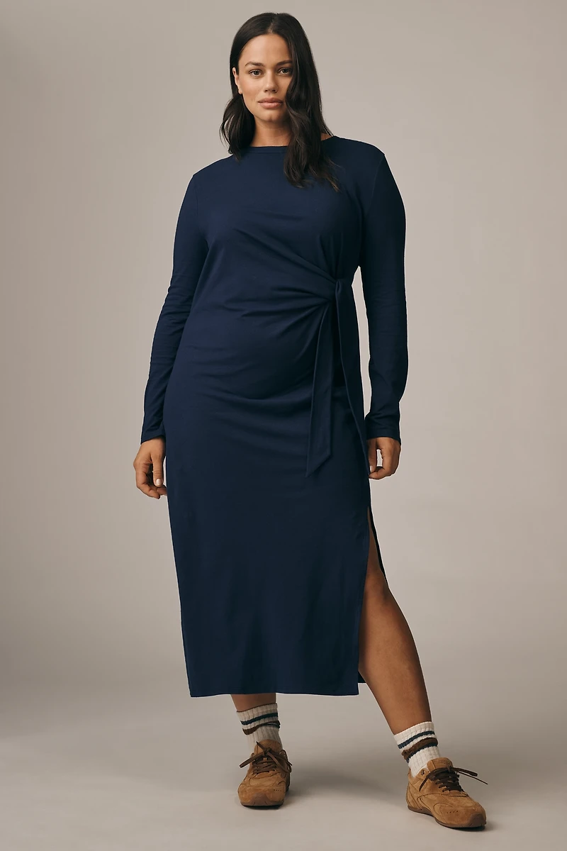Daily Practice Tie Breaker Long-Sleeve Midi Dress