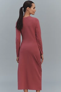 Daily Practice Tie Breaker Long-Sleeve Midi Dress