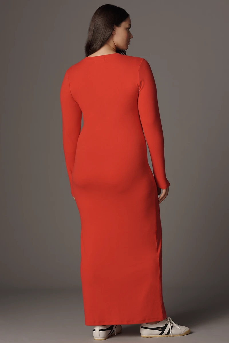 Daily Practice Long-Sleeve Ribbed Maxi Dress