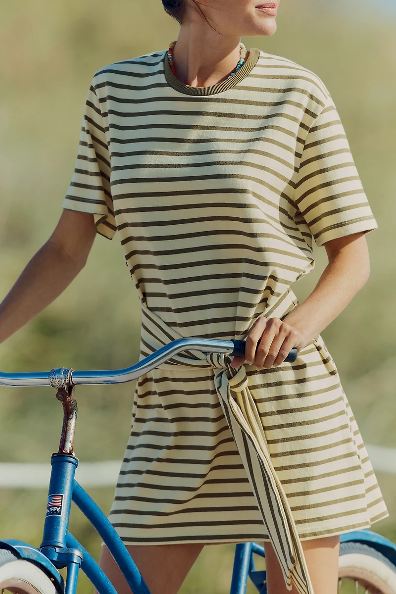 Daily Practice Tie-Waist Mini T-Shirt Dress