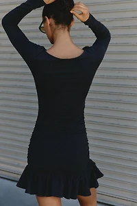Daily Practice Drop-Waist Long-Sleeve Mini Dress