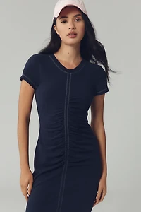 Daily Practice Short-Sleeve Gathered Midi Dress