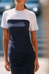 Daily Practice Colorblock Side-Ruched Mini Dress