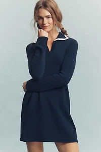 Daily Practice Long-Sleeve Polo Knit Mini Dress