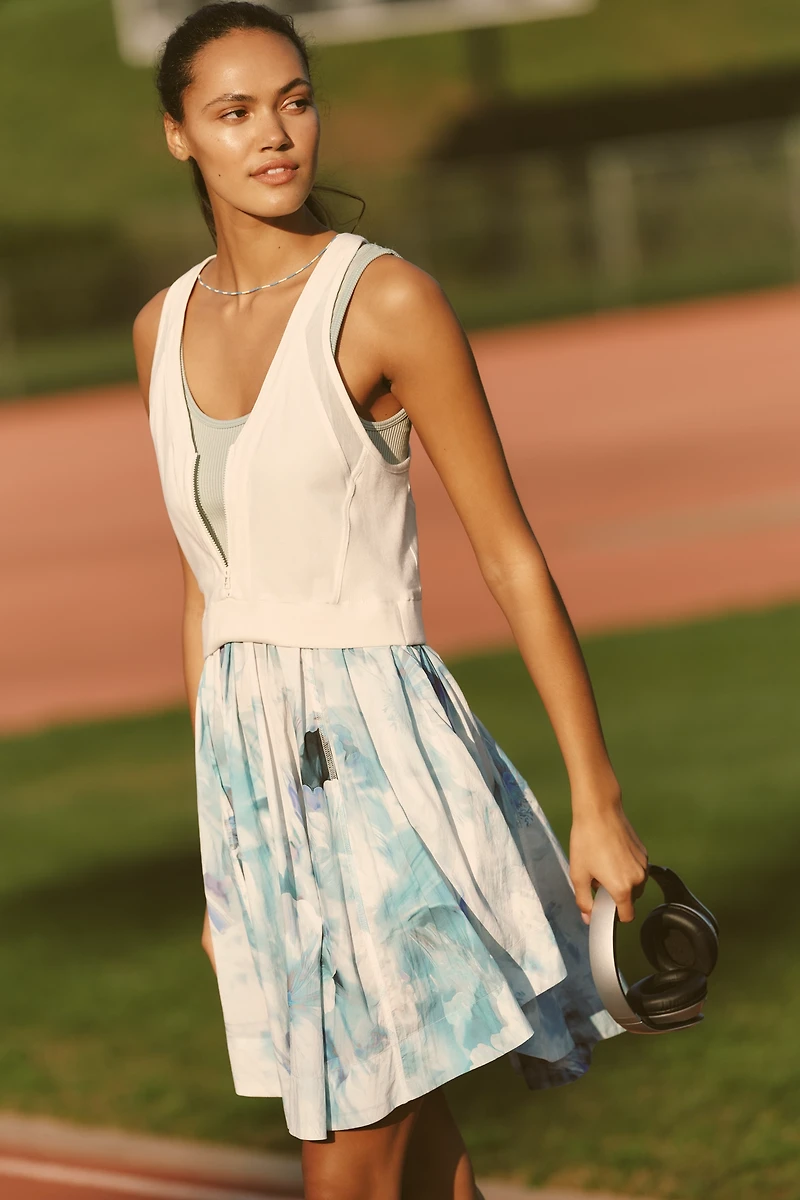 Daily Practice Zip-Front V-Neck Dress