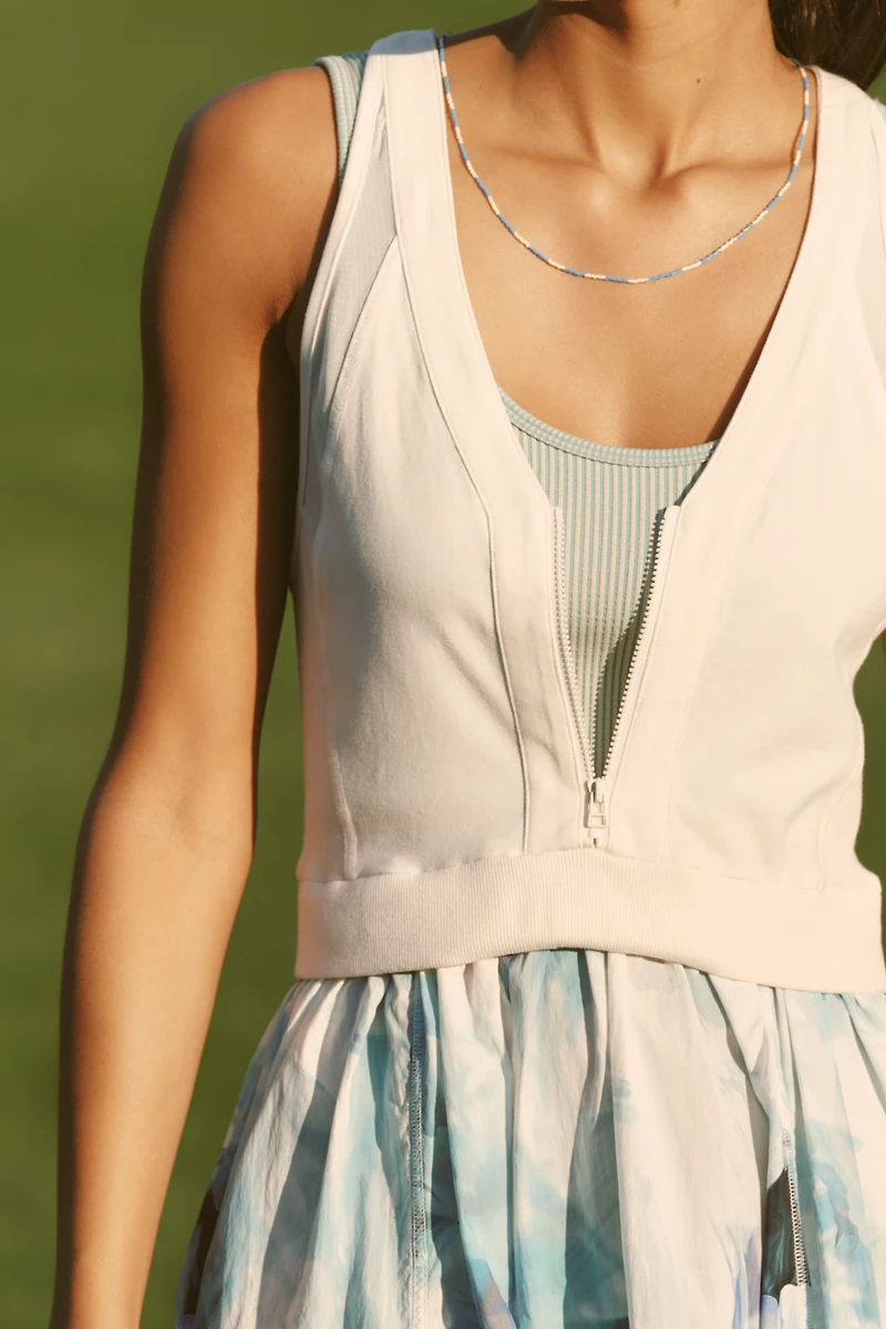 Daily Practice Zip-Front V-Neck Dress