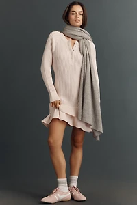 Daily Practice Twofer Waffle-Knit Mini Dress
