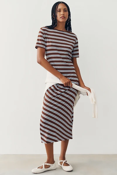 Daily Practice Striped Tee Midi Dress