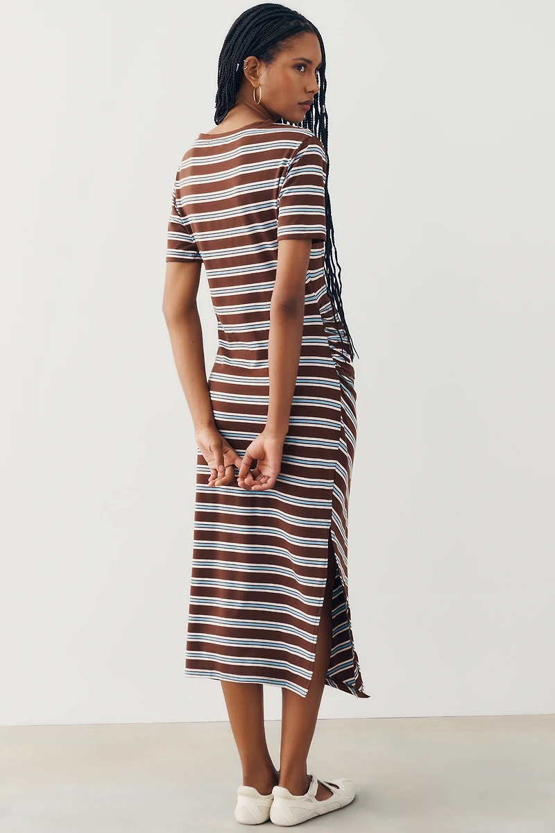 Daily Practice Striped Tee Midi Dress