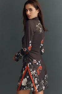 Daily Practice Long-Sleeve Piped Mini Dress