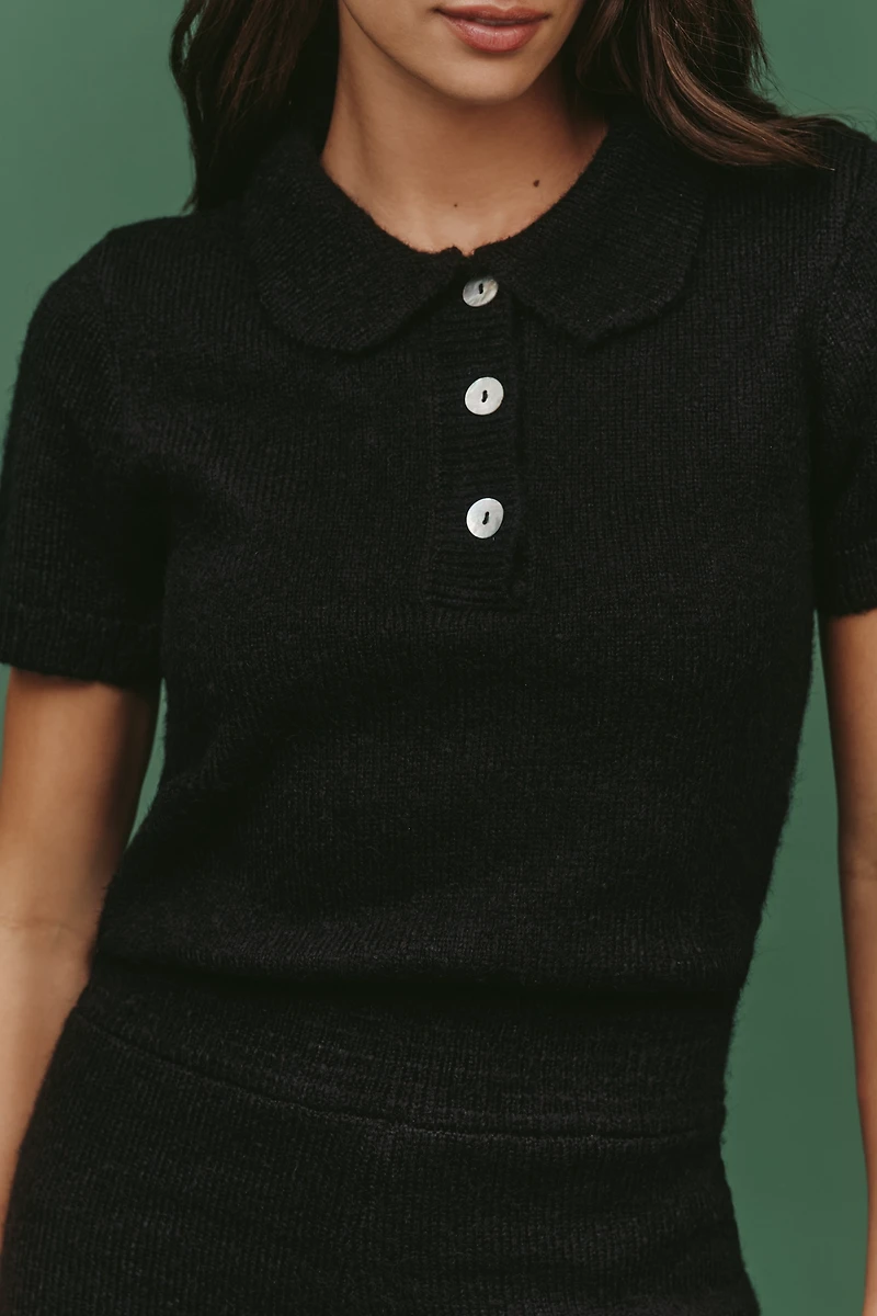 English Factory Short-Sleeve Knit Romper