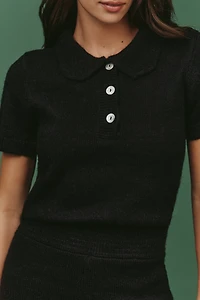 English Factory Short-Sleeve Knit Romper