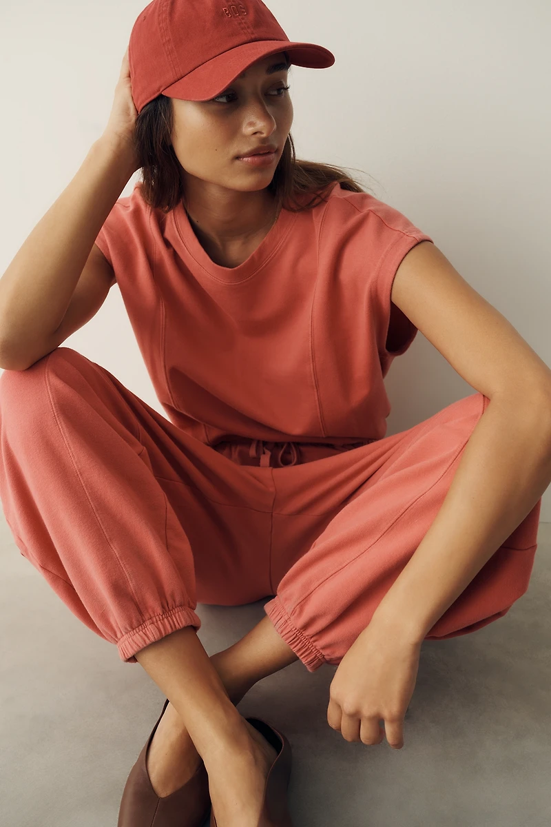 Daily Practice Short Sleeve Knit Jumpsuit