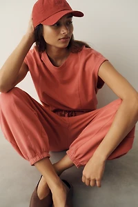 Daily Practice Short Sleeve Knit Jumpsuit