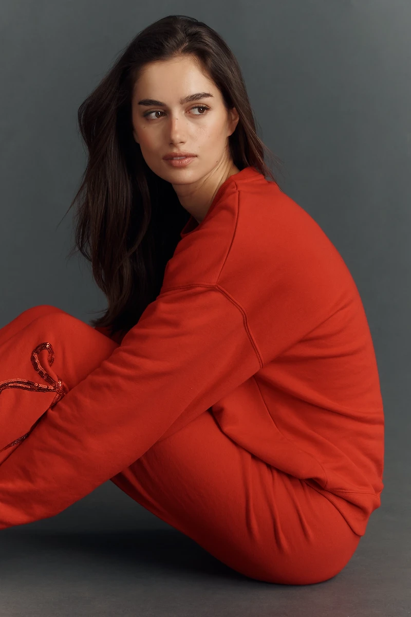 Beach Riot x Anthropologie Nash Sequin Bow Sweatpants