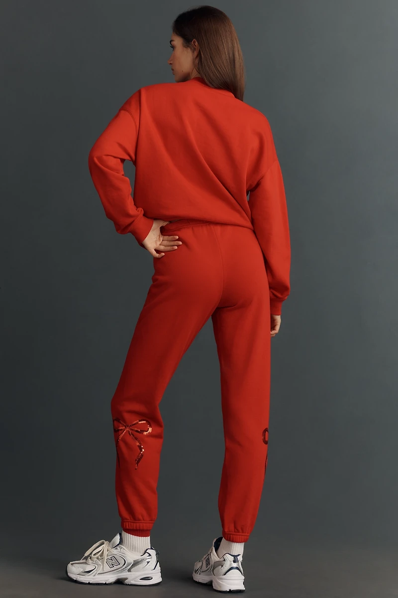 Beach Riot x Anthropologie Nash Sequin Bow Sweatpants