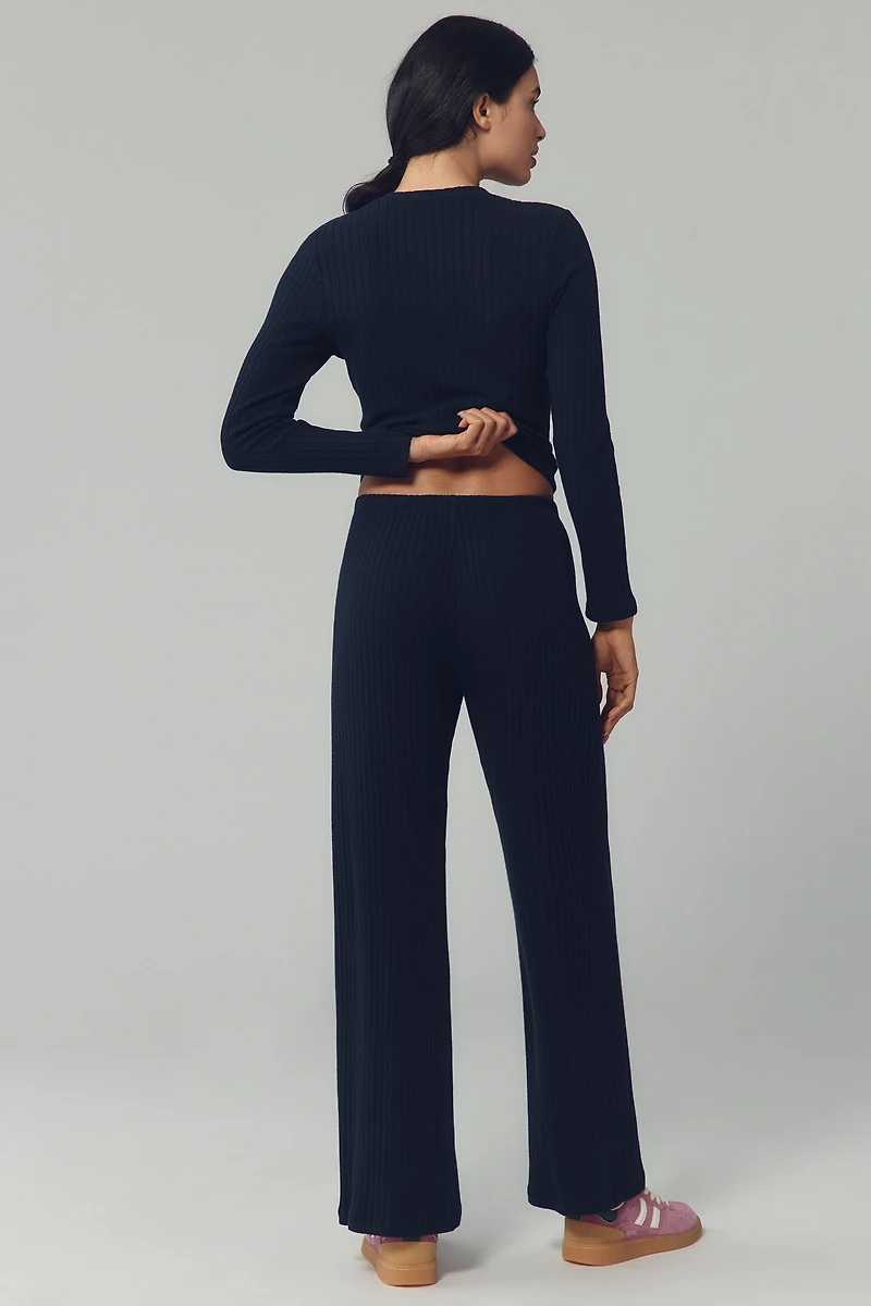DONNI. Ribbed Crop Sweater Pants