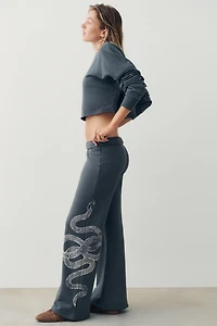 Spiritual Gangster Snake 100% Cotton Wide-Leg Pants