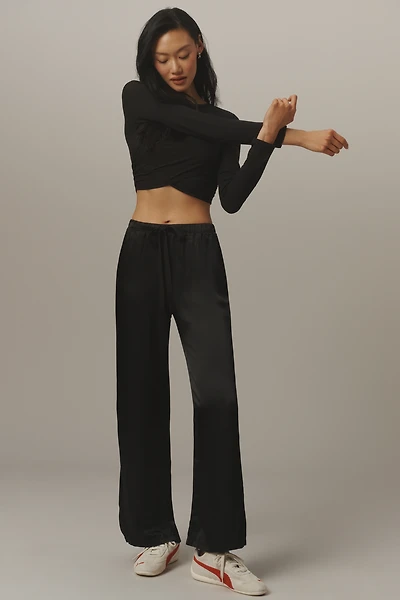 Michael Stars Jacqueline Satin Wide-Leg Pants