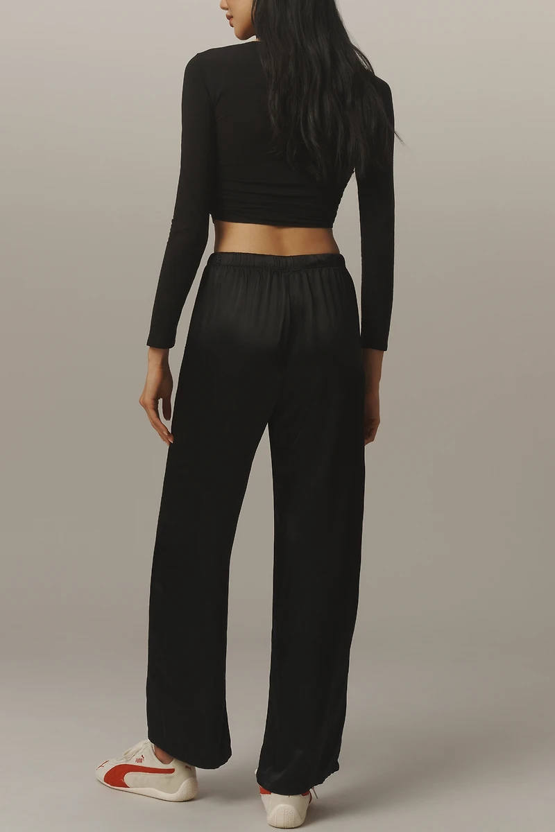 Michael Stars Jacqueline Satin Wide-Leg Pants